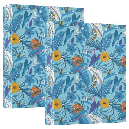 Tropische Pflanzen, Blau, 3 D-Ringordner, A4, 2 Stück mit 200 Blatt, für Kinder, Schulbedarf, Damen, Herren, Büro Tropische Pflanzen, Blau, 3 D-Ringordner, A4, 2 Stück mit 200 Blatt, für Kinder, Schulbedarf, Damen, Herren, Büro von Mnsruu