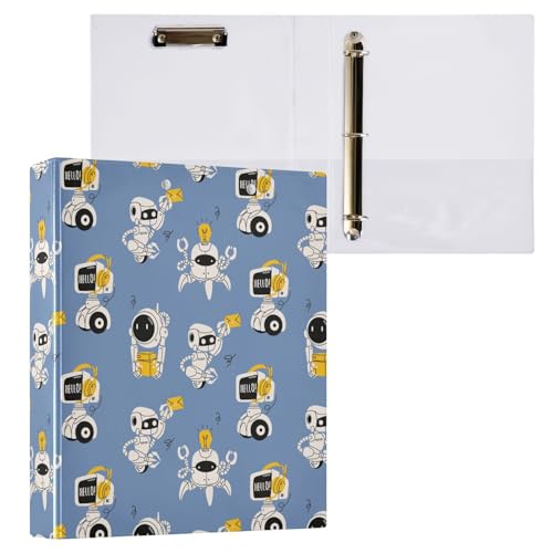 Verschiedene weiße Roboter, 3 D-Ringordner, A4, 1 Packung mit 200 Blatt, für Kinder, Schulbedarf, Damen, Herren, Büro Verschiedene weiße Roboter, 3 D-Ringordner, A4, 1 Packung mit 200 Blatt, für Kinder, Schulbedarf, Damen, Herren, Büro von Mnsruu
