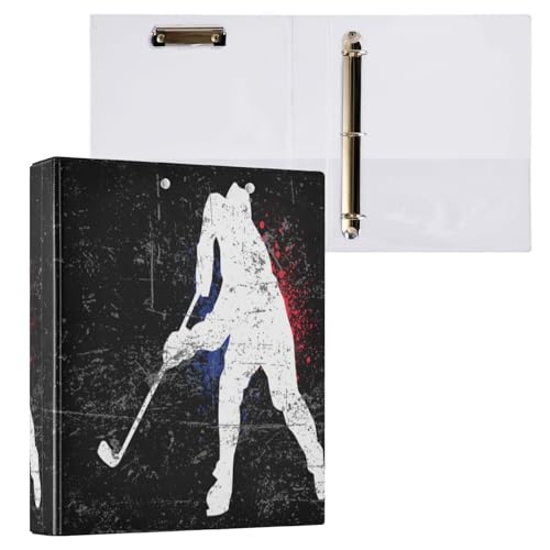 Vintage-Eishockey-Spieler, 3-D-Ringbuch, A4, 1 Packung mit 200 Blatt, für Kinder, Schulbedarf, Damen, Herren, Büro von Mnsruu