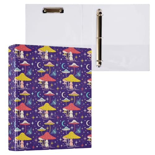 Vintage Pilz Boho 3 D-Ringbuch A4 1 Packung mit 200 Blatt für Kinder Schulbedarf Damen Herren Büro von Mnsruu