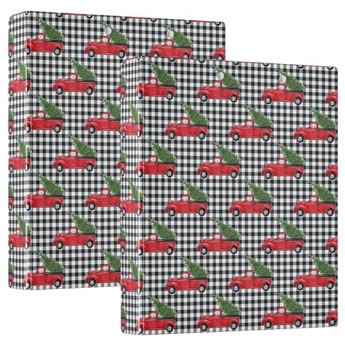 Weihnachtliches rotes LKW-Büffelkaro, kariert, 3 D-Ringordner, A4, 2 Stück mit 200 Blatt, für Kinder, Schulbedarf, Damen, Herren, Büro Weihnachtliches rotes LKW-Büffelkaro, kariert, 3 D-Ringordner, A4, 2 Stück mit 200 Blatt, für Kinder, Schulbedarf, Damen, Herren, Büro von Mnsruu