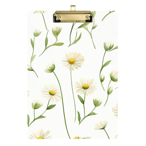Weiße Gänseblümchen-Acryl-Klemmbrett mit Metallclip, Standard-A4-Größe, 31,8 x 22,9 cm, Klemmbretter für Krankenschwestern, Studenten, Lehrer, Frauen, Männer, Klassenzimmer, Büro Weiße Gänseblümchen-Acryl-Klemmbrett mit Metallclip, Standard-A4-Größe, 31,8 x 22,9 cm, Klemmbretter für Krankenschwestern, Studenten, Lehrer, Frauen, Männer, Klassenzimmer, Büro von Mnsruu
