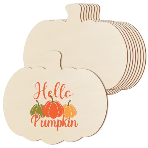 MoDooris 36 Stück unlackierte Holz-Kürbis-Ausschnitte, groß, blanko, 30,5 cm, Kürbisform, Ausschnitt für Halloween, Herbst, Erntedankfest, Party, Basteln, Dekoration, Zubehör von MoDooris