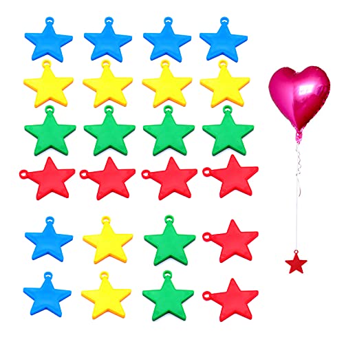 MoK 24 Stück Luftballons Gewichte Kunststoff, Sternförmige Ballongewicht, Farbige Luftballons Gewichte, für Helium Luftballon, Latex Ballons, Hochzeit, Geburtstag Party von Mount Kumgang
