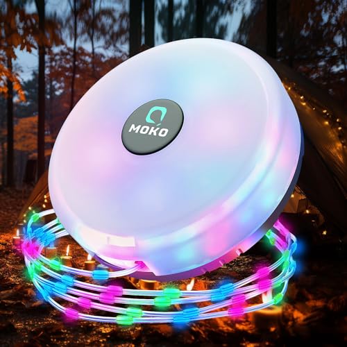 MoKo Camping Lichterkette Aufrollbar, 3-in-1 Tragbare Wiederaufladbare LED Lichterkette Outdoor mit 8 Beleuchtungsmodi, Wasserdichte Campinglampe Taschenlampe für Zelt Camping Hof Dekoration MoKo Camping Lichterkette Aufrollbar, 3-in-1 Tragbare Wiederaufladbare LED Lichterkette Outdoor mit 8 Beleuchtungsmodi, Wasserdichte Campinglampe Taschenlampe für Zelt Camping Hof Dekoration von MoKo