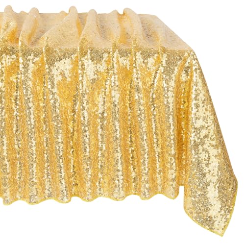 MoKoHouse Goldfarbene Pailletten-Tischdecke, rechteckig, 127 x 203,2 cm, glitzernder Stoff, für Halloween, Geburtstagspartys, Kuchen, Dessert, Tischdekorationen MoKoHouse Goldfarbene Pailletten-Tischdecke, rechteckig, 127 x 203,2 cm, glitzernder Stoff, für Halloween, Geburtstagspartys, Kuchen, Dessert, Tischdekorationen von MoKoHouse