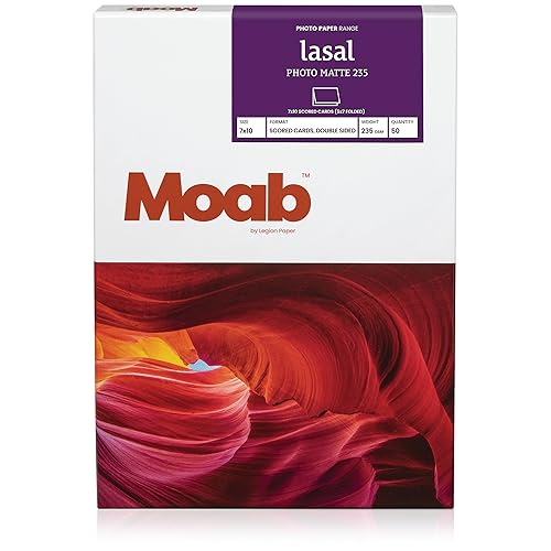 Moab Lasal Photo Matte 235 Papier 235 g/m² 7x10' beidseitig bedruckbar 50 scored Karten von Moab