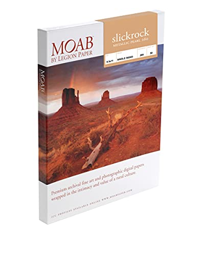 Moab Slickrock Metallic Pearl 260 g/m2 Papier A4 hochwertiges Fotopapier für Tintenstrahldrucker 25 Blatt SLP2602A425 von Moab