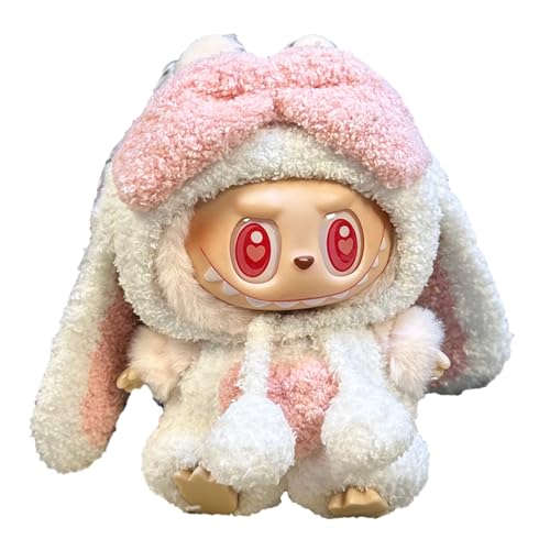 Moamemay Labubu Bekleidung für 17cm Plush, Mini Kuscheltier Puppen Kleidung Outfit nur Bekleidungs zubehör für 17cm Labubu Plüsch Pullover Hoodie Bekleidung DIY Kinder Geschenke (B) von Moamemay