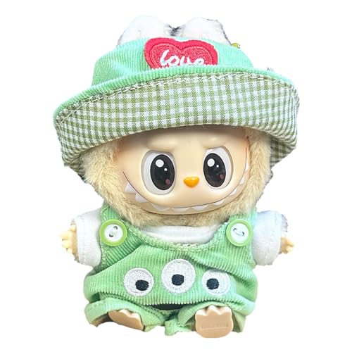 Moamemay Labubu Bekleidung für 17cm Plush, Mini Kuscheltier Puppen Kleidung Outfit nur Bekleidungs zubehör für 17cm Labubu Plüsch Pullover Hoodie Bekleidung DIY Kinder Geschenke (C) von Moamemay