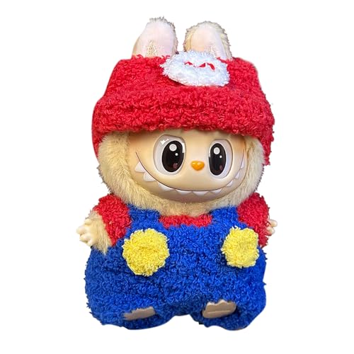Moamemay Labubu Bekleidung für 17cm Plush, Mini Kuscheltier Puppen Kleidung Outfit nur Bekleidungs zubehör für 17cm Labubu Plüsch Pullover Hoodie Bekleidung DIY Kinder Geschenke (D) von Moamemay