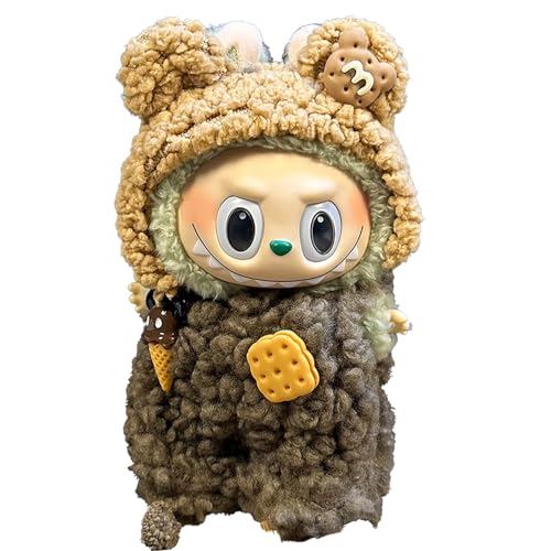Moamemay Labubu Bekleidung für 17cm Plush, Mini Kuscheltier Puppen Kleidung Outfit nur Bekleidungs zubehör für 17cm Labubu Plüsch Pullover Hoodie Bekleidung DIY Kinder Geschenke (E) von Moamemay