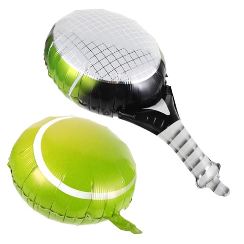 1 Satz Tennisballon aus Aluminiumfolie Teiliges Tennisschlägern für Geburtstagsfeiern und Partys Langlebig Leicht Aufzuhängen für Drinnen und Draußen von Mobestech