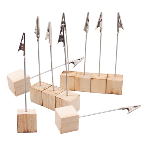 20Stücke Holz Visitenkartenhalter mit Krokodilklemme Memo Clips für Hochzeiten Partys und Dekorativer Kartenständer aus Robustem Holz von Mobestech