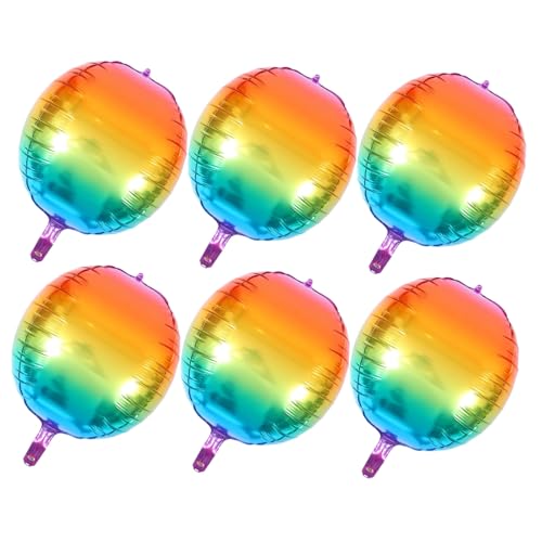 6 Stück Gradient Rainbow Macaron Ballons Dekorative Luftballons für Party Hochzeit Babyparty Leuchtende Farben für Unvergessliche von Mobestech