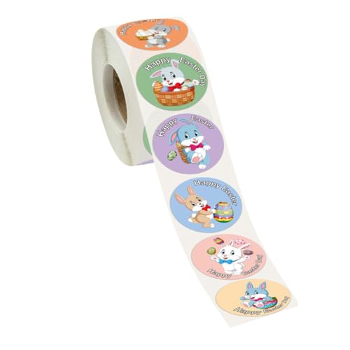 Mobestech 1 Rolle 500 Stück Osteraufkleber Aufkleber für Scrapbooking-Zubehör Vinyl thematisiert Sticker Ostern Aufkleber Ostern Backsiegelaufkleber siegel Aufkleber Kupferplattenaufkleber von Mobestech