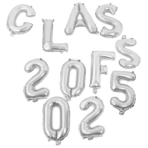 Mobestech 1 Satz Abschluss Ballon luftballons Partyballons abschluss aluminiumfolienballons Abschlusslieferanten Abschlussballons Herzlichen Glückwunsch, Graduiertenballons Silver von Mobestech