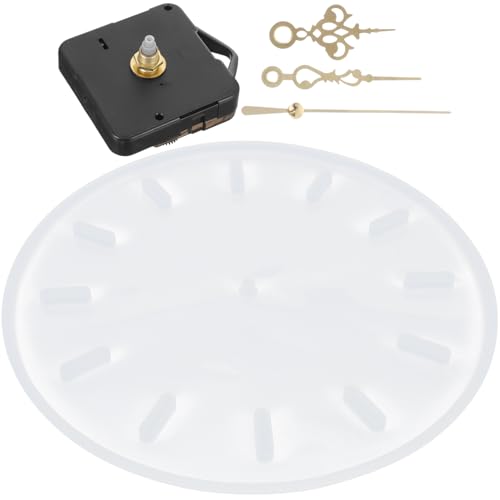 Mobestech 1 Satz DIY Silikonform für Große Runde Wanduhr mit Uhrwerk Flexibles Epoxidharz Gießformset für Kreative Bastelprojekte Einfache Demontage und Langlebige Nutzung von Mobestech