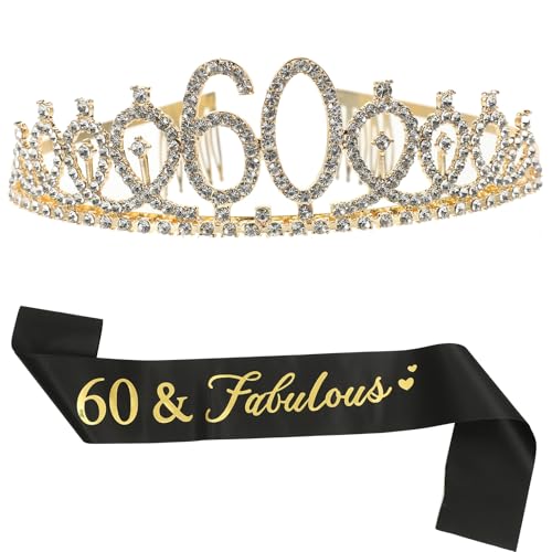 Mobestech 1 Satz Geburtstagskrone und Schärpe Set Glänzende Strass Tiara und Schulterband für Geburtstag Goldene Krone und Schärpe für Frauen Partyzubehör für Geburtstagsfeiern Mobestech 1 Satz Geburtstagskrone und Schärpe Set Glänzende Strass Tiara und Schulterband für Geburtstag Goldene Krone und Schärpe für Frauen Partyzubehör für Geburtstagsfeiern von Mobestech