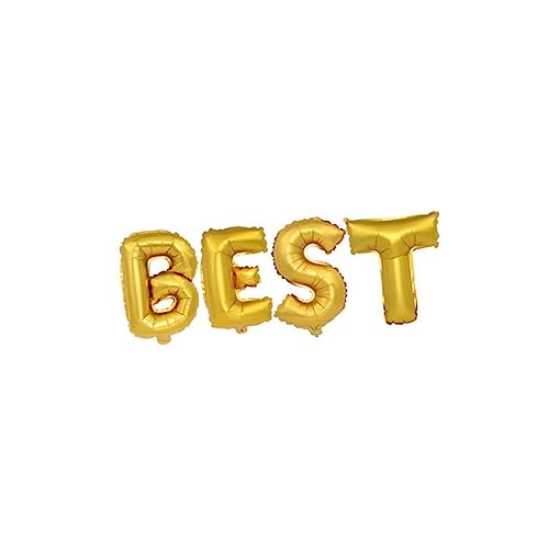 Mobestech 1 Set 16 Alphabet Ballon Set Pride Ballons Party Dekorationen Metallic Buchstaben Kit Ballons Bogen Muttertagsballon Aluminiumfolienballons Golden von Mobestech