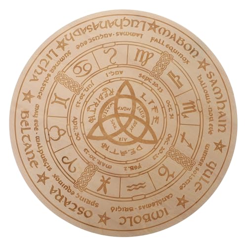 Mobestech 1 Stück Holz Altar Brett für Wahrsagung Metaphysisches Ritual Board für Opferzeremonien Wiccan Altar Zubehör mit Kunstvollen Mustern von Mobestech