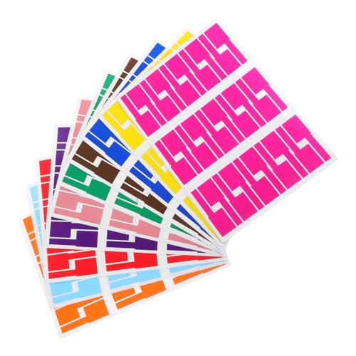 Mobestech 10 Blatt Bögen Bunte Reißfeste Kabelmarkierungen Wasserfeste Kabelbeschriftungsaufkleber Farbige Kabelbeschriftungsetiketten für Effiziente Kabelorganisation und Handbeschriftung von Mobestech