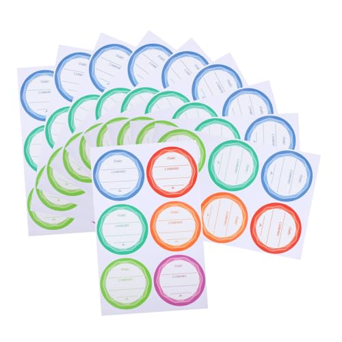 Mobestech 10 Blatt Wasser- und ölbeständige Aufkleber Konservenaufkleber Deckeletiketten für Einmachgläser Konservenetiketten für Gläser Küchenetiketten PVC selbstklebend von Mobestech