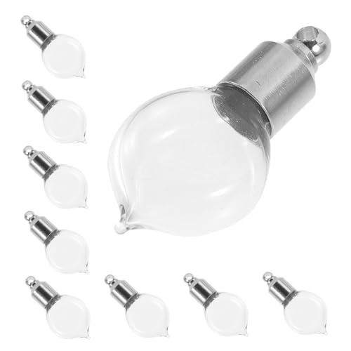 Mobestech 10 Stk Teiliges Mini Nachfüllbare Parfümflaschen aus Glas mit Schraubverschluss Kleine Transparente Fläschchen für Duftöle Sand Steine Leere Mini Flaschen Anhänger zum Befüllen von Mobestech