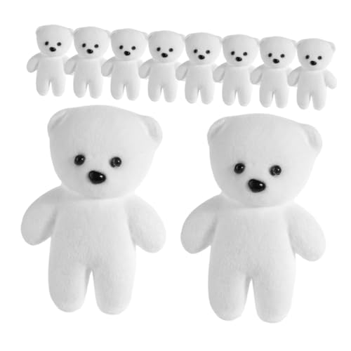 Mobestech 10 Stück Bubble Bear Winzige Puppen Geburtstag Mini Bär Kleines Bärenspielzeug Mini Harzbären Mini Positive Bär Mini Bär Bulk Plüschbären Bulk Winzige Plüschtiere Bulk Weißer von Mobestech