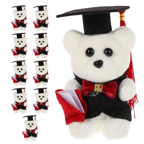 Mobestech 10 Stück Dr. Bärenpuppe Cartoon-bär-Puppe Graduierung Plüsch Bärenpuppe Abschlussbär Vorhanden Zarter Ausgestopfter Bär Plüschspielzeug Schaum von Mobestech