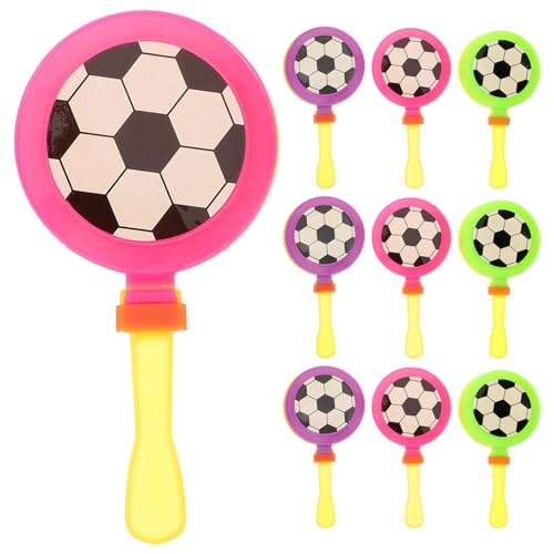 Mobestech 10 Stück Fußball Handklatscher aus Kunststoff Lautstarke Cheer Props für Partys Sportveranstaltungen Geburtstagsfeiern und Feiertage Einfach zu Bedienen und Leichtgewichtig von Mobestech