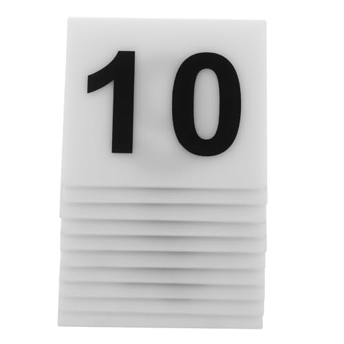 Mobestech 10 Stück Teiliges Acryl Nummernmarker Doppelseitig Bedruckte Tischnummern für Restaurant Hochzeit Party Bankett Kompakte Wiederverwendbare Tischkarten für Vielseitige Dekoration von Mobestech