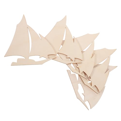 Mobestech 10 Stück Teiliges DIY Holz Segelboot Unvollendete Dekoration für Kreative Bastelprojekte für Küstendekor und Gestaltung von Wohnräumen und Cafés von Mobestech