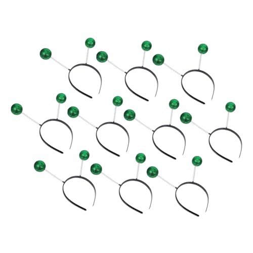 Mobestech 10 Stück Teiliges Grünes Antennen Stirnband mit Schimmernden Kugeln Universeller Kopfschmuck für Erwachsene und Kreatives Kostümzubehör für Karneval Halloween Cosplay und Partys von Mobestech