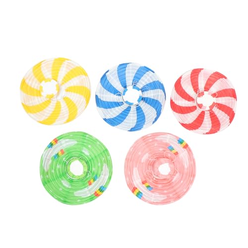 Mobestech 10 Stück Teiliges Wiederverwendbare Papier lampion Hot air ballons Farbenfrohe Streifen Sichere und Strapazierfähige Papierdeko für Hochzeit Kinderzimmer Klassenzimmer und von Mobestech