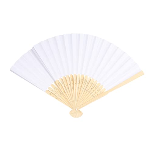 Mobestech 10 Stück Weiße Faltfächer für Leere Chinesische Fächer zum Bemalen und Basteln für Partys DIY Projekte und von Mobestech