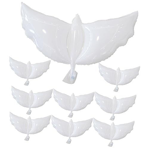 Mobestech 10 Stück Weißer Tauben Luftballons für Hochzeiten und Feiern Dekoration für Partys Gedenkveranstaltungen und Geburtstagsfeiern aus Sicherem Aluminiumfolie Material von Mobestech