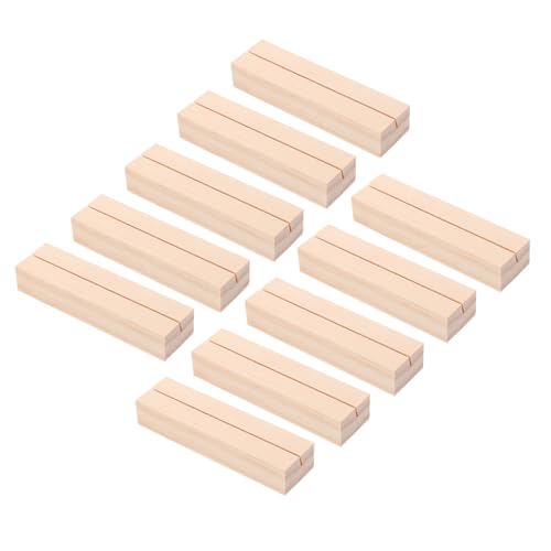 Mobestech 10 Stück digitaler Ausstellungsstand Platzkartenstand Tischnummernständer aus Holz Kartenhalter Holz dekorativer Tischkartenhalter Fotokartenhalter Kartenständer Holz Kiefernholz von Mobestech