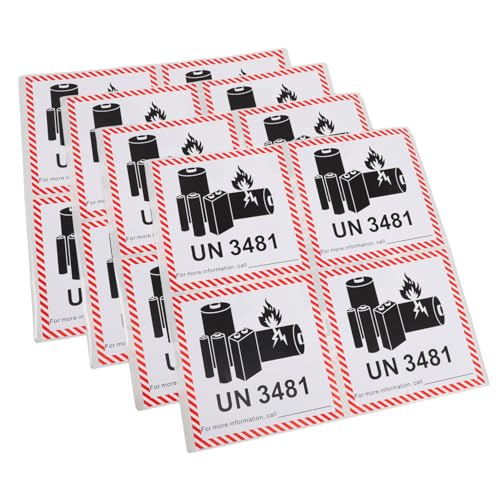 Mobestech 100 Stück Lithiumbatterie Warnetiketten Selbstklebende Wasserfeste Sicherheitsaufkleber für Lithium ionen akkus Transport Verpackung Schutz von Mobestech