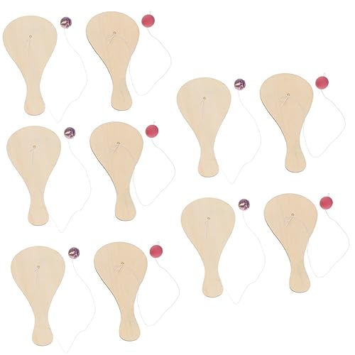 Mobestech 10Stücke Holz Paddelkugelspielzeug Für DIY Malset Für Kreative Bastelideen Handgemachte Paddel Für Strand Und Ballspiele Für Partys Und Geburtstagsfeiern von Mobestech