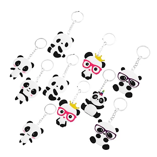 Mobestech 10Stücke Panda Schlüsselanhänger Niedliche Schlüsselbund Dekoration aus für Kindergeburtstagsfeiern Taschenanhänger von Mobestech