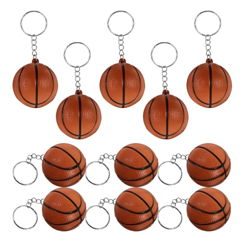 Mobestech 12 Stück Basketball Schlüsselanhänger Teiliges PU Mini Basketball Schlüsselring für Taschen Rucksäcke und Schlüssel Praktisch Leicht für und Spieler von Mobestech