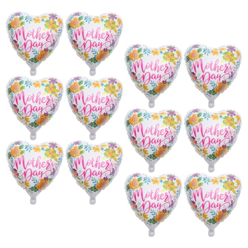 Mobestech 12 Stück Folienballons Dekoration Fest Mütter Glücklich Gold Folienballon Zum Muttertag Partyballons Led Ballons Masse Tag Luftballons Hochzeitsdeko Aluminiumfolie von Mobestech