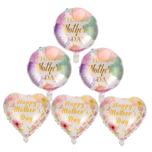 Mobestech 12 Stück Folienballons Pastell Happy Mothers Day Ballons Muttertagsparty Ballons Herzballon Mama Dekoration Muttertagsballons Foliengeburtstagsballons Aluminiumfolie von Mobestech