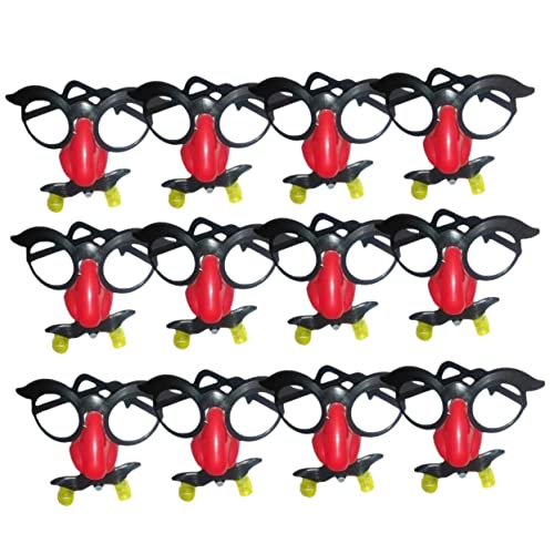 Mobestech 12 Stück Große Brillenspielzeug hoch Nase Gläser Party Requisiten Neuheit Brille Lustige Foto -Requisiten Halloween-Brille lustige Brille Plastik Zufällige Farbe von Mobestech