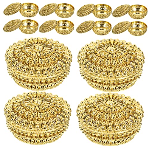 Mobestech 12 Stück Kreative Süßigkeitenboxen Dekorative Candy Container für Hochzeiten und Partys zum Aufbewahren von Geschenken und Aromatherapie Goldfarbene Aufbewahrungslösung von Mobestech