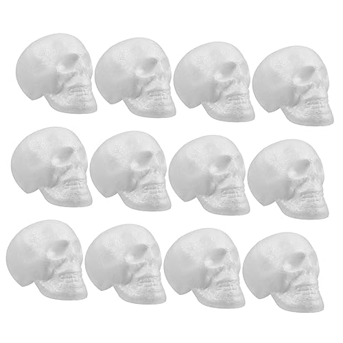 Mobestech 12 Stück Teiliges Halloween Schädelkopf Hängedeko aus Schaumstoff Wiederverwendbare Deko für Gruselige Partys Geeignet für Wände Türen und Fenster von Mobestech