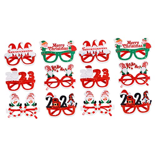 Mobestech 12 Stück Teiliges Weihnachtsbrillen aus Filz Bunte Xmas Foto Requisiten mit Klassischen Weihnachtsmotiven Lustige Partybrillen für Weihnachtsfeiern und Festliche Dekoration von Mobestech