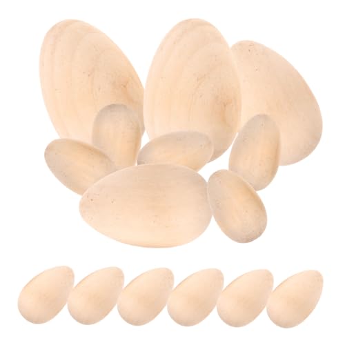 Mobestech 15 Stück Unbehandelte Holz Eier für Diy Bastelprojekte Dekorative Holzeier für Ostern Malen und Kreative Gestaltung Naturbelassene Holz Eier für Vielseitige Anwendungen von Mobestech