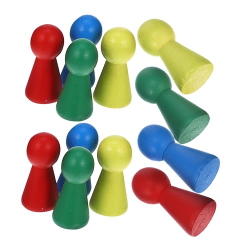 Mobestech 16 Stück Teiliges Farbiger Holzfiguren für Brettspiele Ersatzstücke für Schach Jumping Chess und für Partys und Spieleabende Leicht und Tragbar von Mobestech